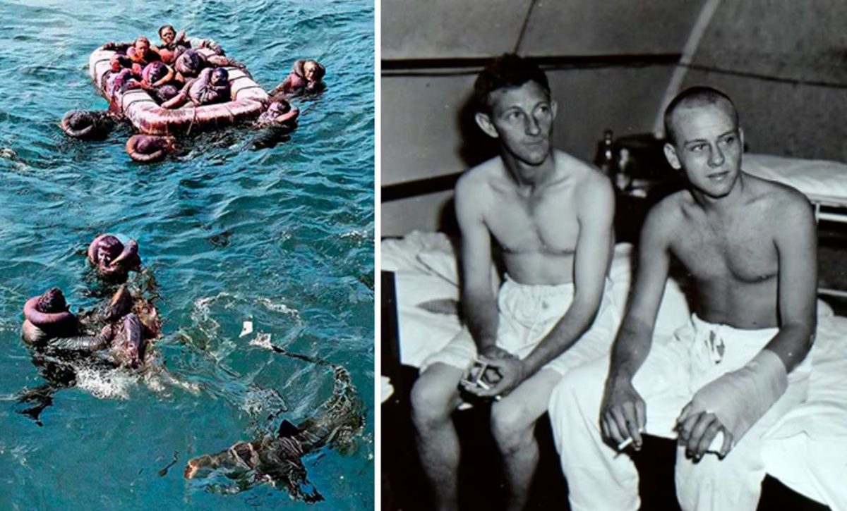 Más de 600 náufragos fueron devorados por los tiburones después del hundimiento del barco. Unos 317 lograron sobrevivir. (Foto: Archivo Nacional US Navy).