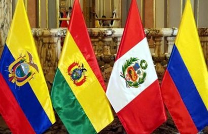La Comunidad Andina está conformada por cuatro países: Bolivia, Colombia, Ecuador y Perú.
