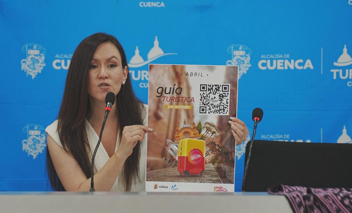 Lorena Guillén promocionando Cuenca como ciudad turística.