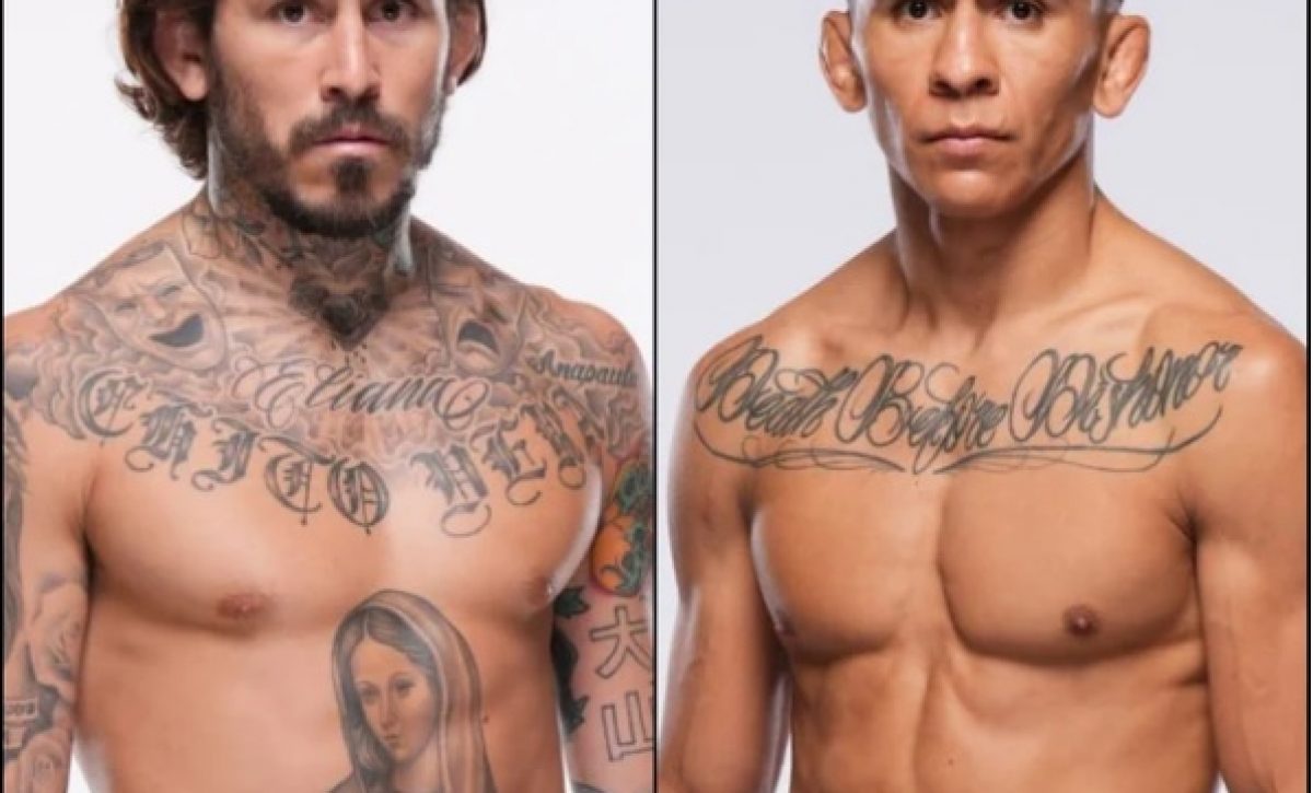 el peleador Marlon Vera junto a Mario Bautista