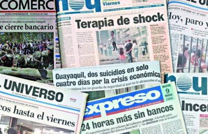 El 8 de marzo de 1999, el Superintendente de Bancos, Jorge Egas Peña, anunció en cadena nacional un feriado bancario de 24 horas, que luego se extendió a 5 días en Ecuador.