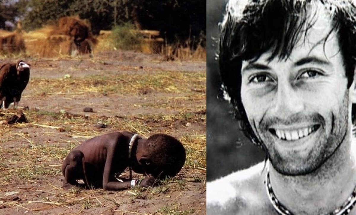 El 26 de marzo 1993, The New York Times publicó la foto de Carter con la leyenda "Una niña pequeña, debilitada por el hambre, se derrumbó recientemente a lo largo del camino hacia un centro de alimentación en Ayod. Cerca, un buitre esperaba"