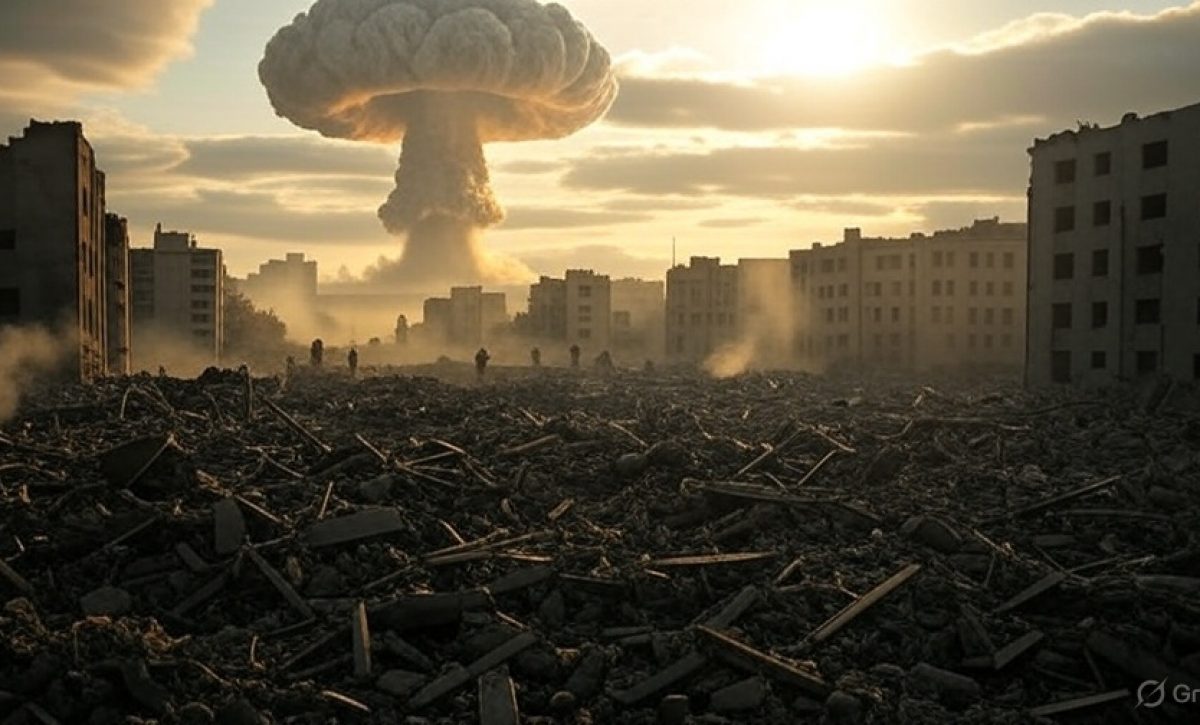 A nivel global, dos años después de la guerra, la producción de alimentos disminuiría en un 80%, señala estudio (imagen creada con inteligencia artificial).