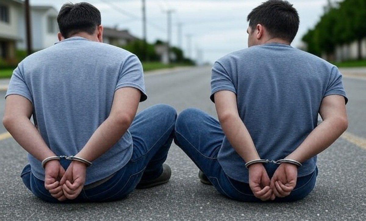 Dos hombres detenidos en una persecución policial en Montecristi.