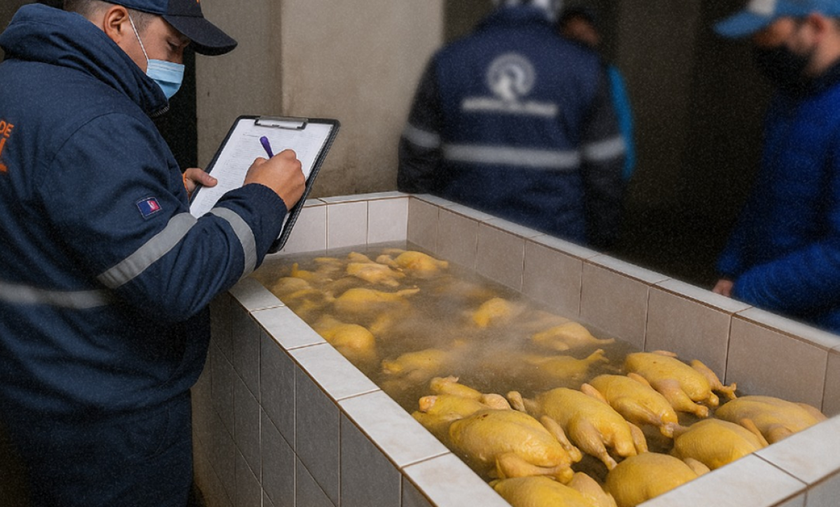 Pollos inyectados con agua en camal clandestino de Quito: peligro para la salud