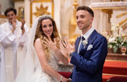 Diogo Jota junto a su esposa Rute Cardosoel el día de su boda.