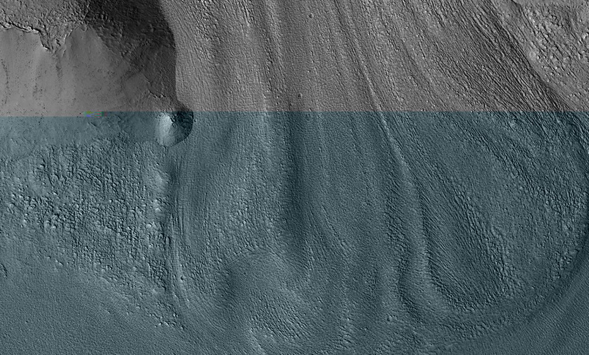 Los glaciares de Marte están compuestos en más de un 80% de hielo puro. FOTO: Europa Press.