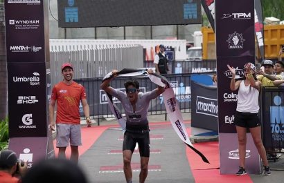 Armando Matute en el 2023 cuando ganó el Ironman 70.3.