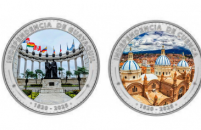 El Banco Central de Ecuador encargará 1.500 monedas de plata a España para conmemorar las independencias de Guayaquil y Cuenca.