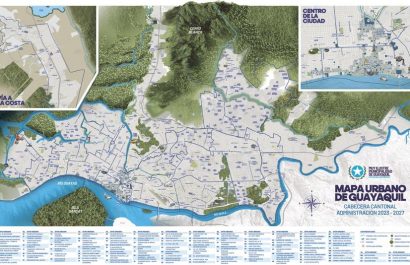 El mapa urbano, de 90 x 59 cm, identifica 113 hitos urbanos, incluyendo escuelas, parques, sitios turísticos y avenidas principales.