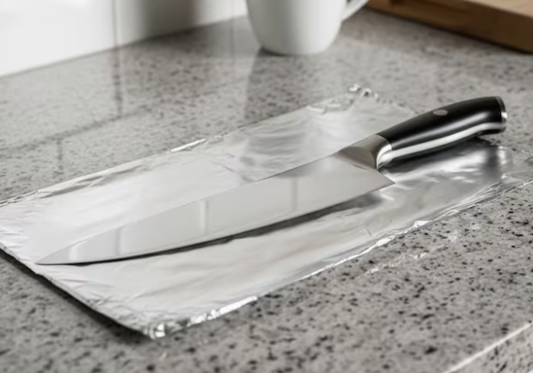 ¿Cuchillo sin filo? Este truco con papel aluminio puede salvar tu cocina