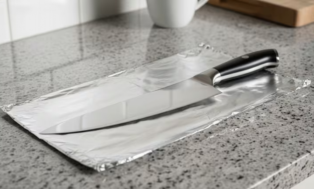 ¿Cuchillo sin filo? Este truco con papel aluminio puede salvar tu cocina