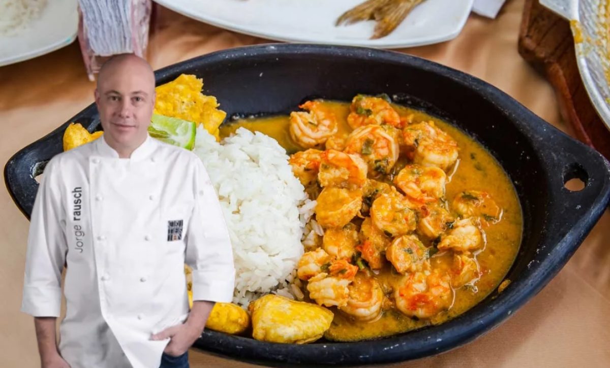 El encocado de langostinos del chef Jorge Rausch tiene una mezcla de sabores.