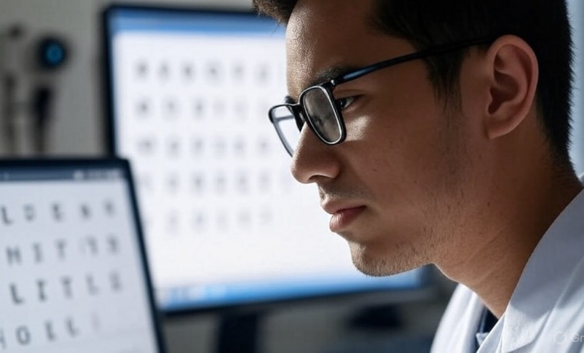 salud visual, persona con lentes