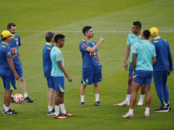 Brasil en un entrenamiento previo a su partido ante la selección de Ecuador.