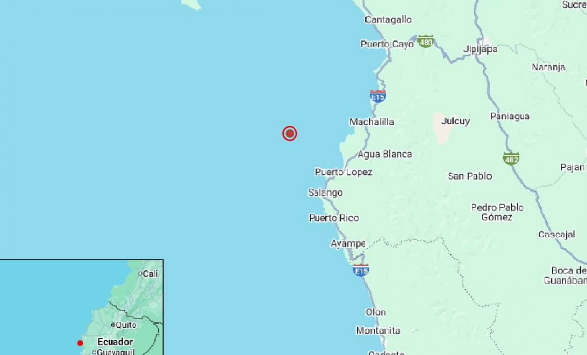 Cinco sismos sacuden el litoral de Puerto López este 15 de septiembre