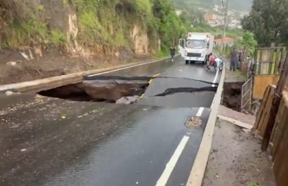 Vía de Quito dañada